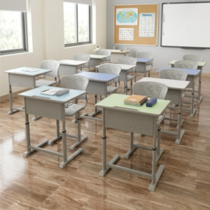 Bộ bàn ghế học sinh nâng hạ chân thẳng BTN EDU